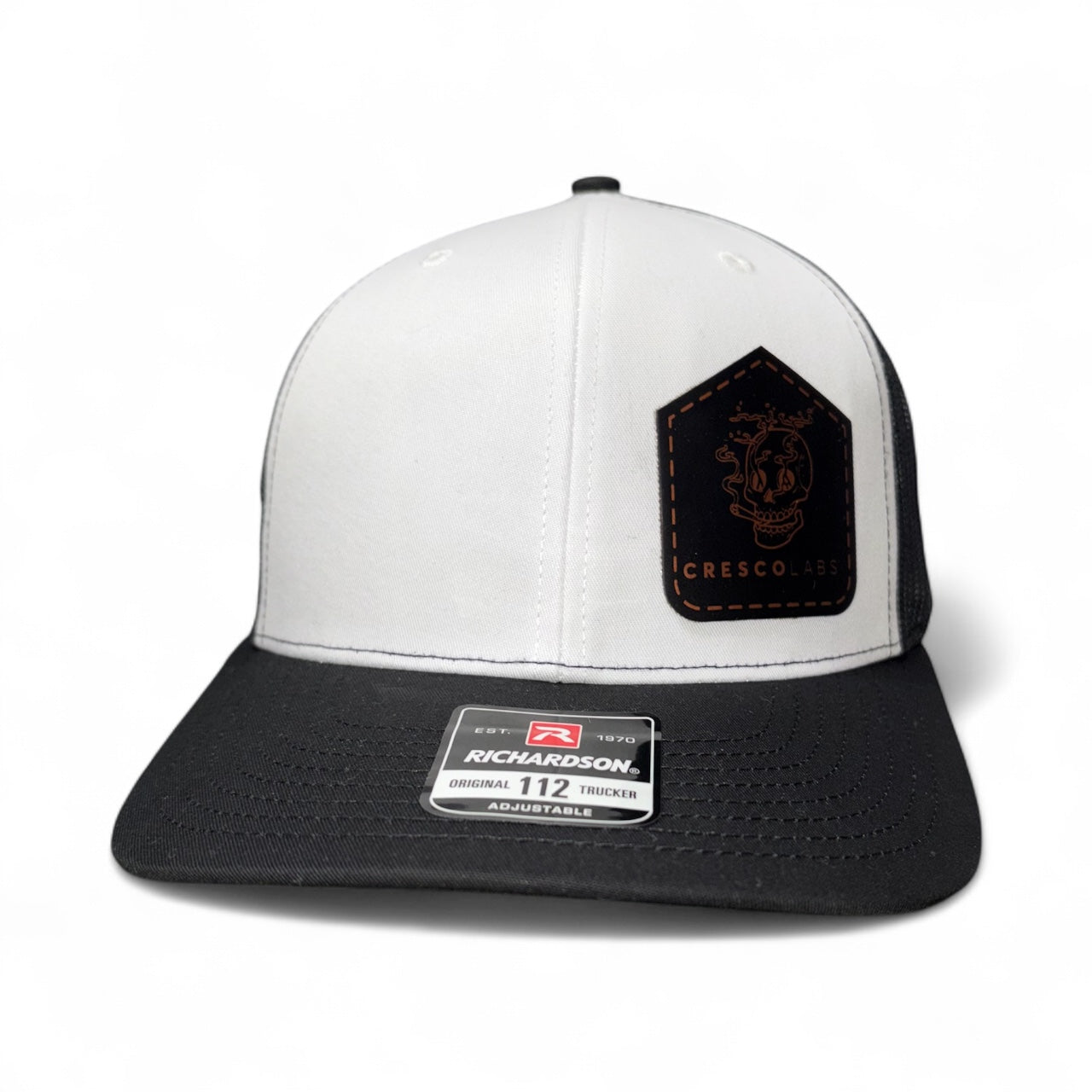 Cresco Labs Richardson 112 Trucker Hat - White w/ Black Patch
